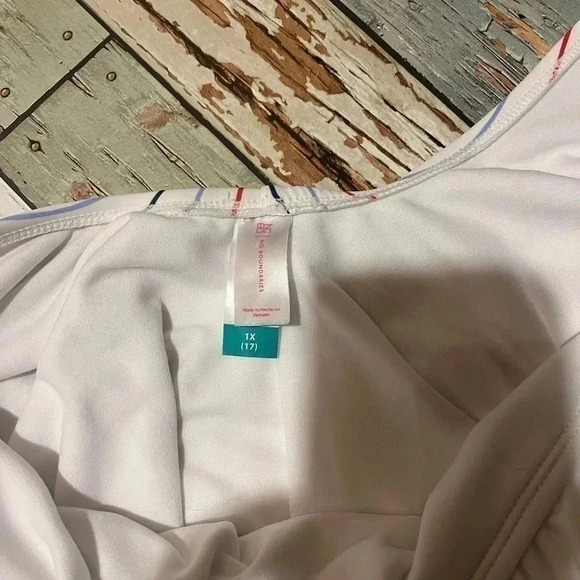 No Boundaries junior 17 artic white striped one- piece side knot tie - Picture 4 of 6